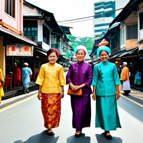 **

"A bustling street scene in old Kuala Lumpur, Malaysia, during the 'Shanghai Tang' era, reminiscent of the song's nostalgic feel. People are dressed in modest, colorful cheongsams and traditional Malay attire, fully clothed, appropriate attire. Focus on the vibrant atmosphere, with traditional shops and architecture. Safe for work, perfect anatomy, natural proportions, professional photography, high quality, family-friendly, appropriate content."

**