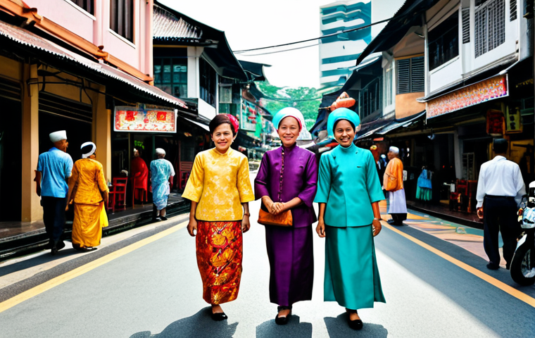 **

"A bustling street scene in old Kuala Lumpur, Malaysia, during the 'Shanghai Tang' era, reminiscent of the song's nostalgic feel. People are dressed in modest, colorful cheongsams and traditional Malay attire, fully clothed, appropriate attire. Focus on the vibrant atmosphere, with traditional shops and architecture. Safe for work, perfect anatomy, natural proportions, professional photography, high quality, family-friendly, appropriate content."

**